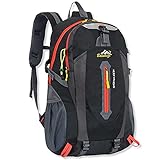 OcioDual Mochila Impermeable 30 Litros Negra GF80764 Multiples Bolsillos de Senderismo Acampada...