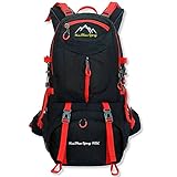 OcioDual Mochila Impermeable 40 Litros Negra GF80761 Multiples Bolsillos de Senderismo Acampada...